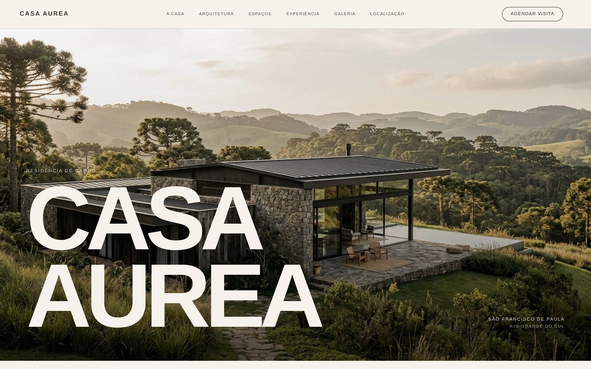 Tela do projeto Casa Aurea